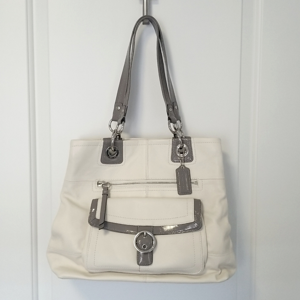 Coach Bag Grey Leather AUTHENTIC